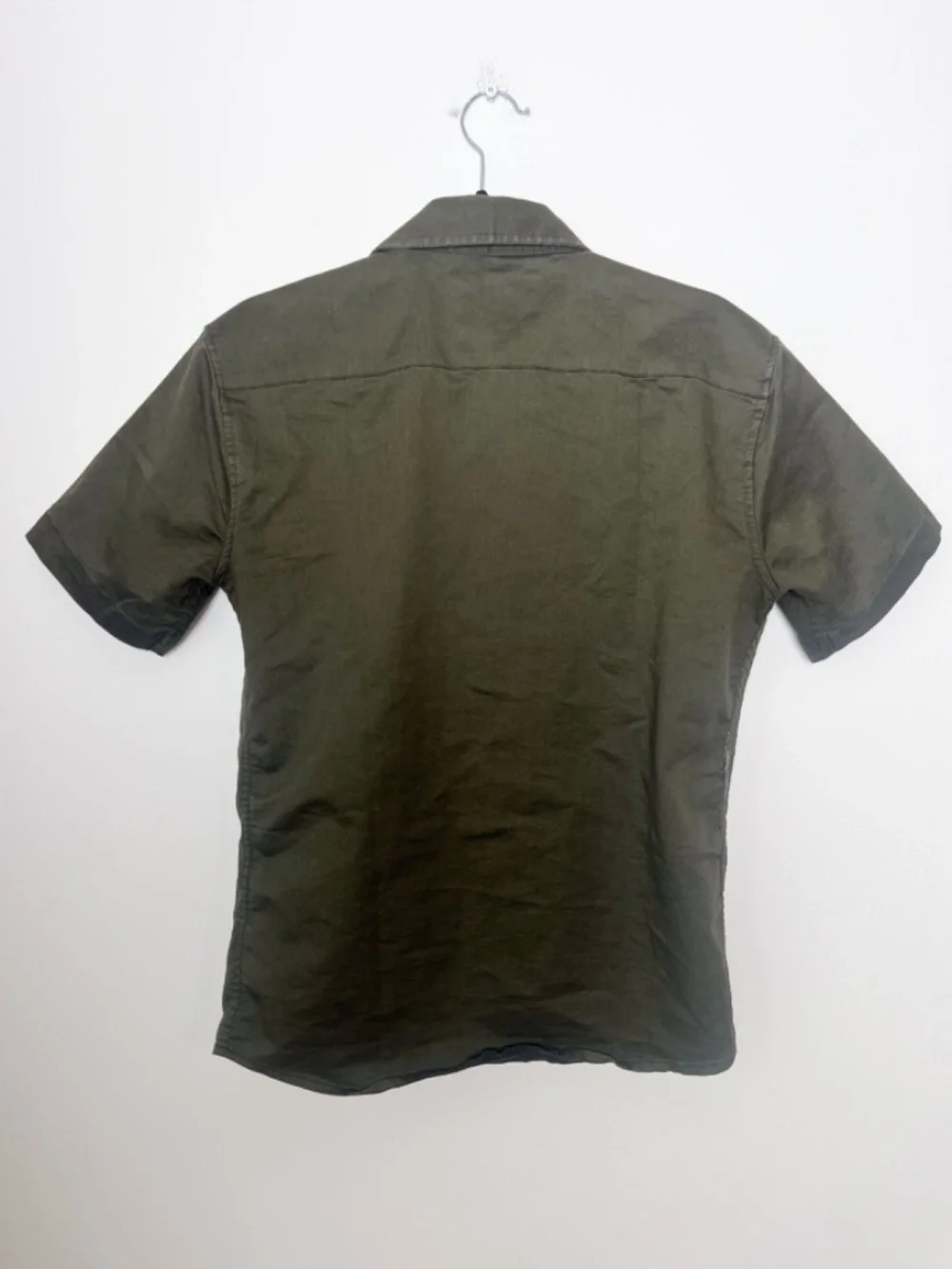 Olive Utility Button Up Shirt Men's Small Cotton Blend  Military Gorpcore Green